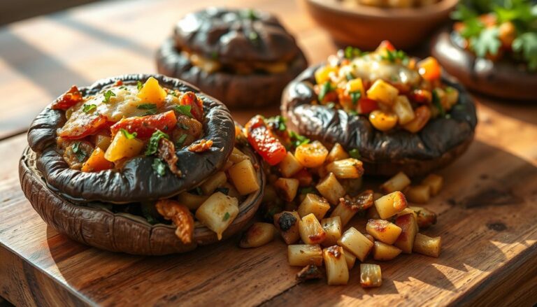 vegetarian stuffed mushrooms, healthy dinner