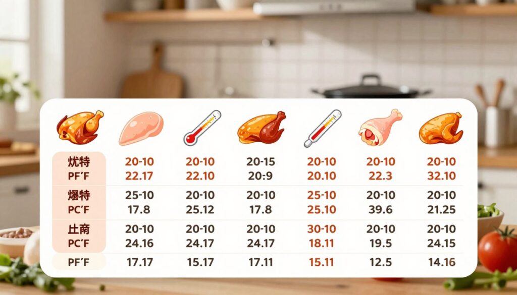 chicken cooking temperature chart