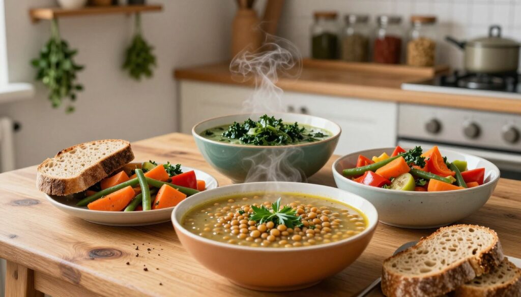 hearty plant-based stews and soups