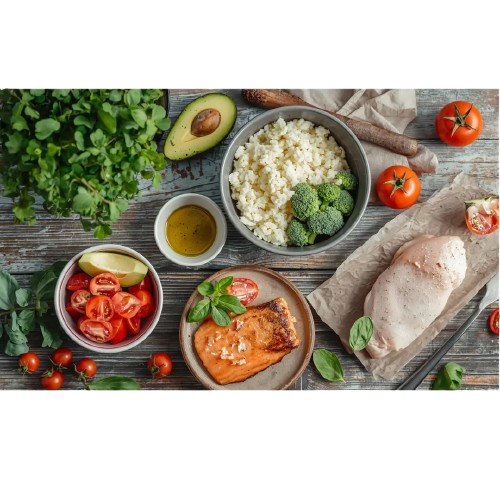 low glycemic dinner recipes chicken salmon broccoli cauliflower rice avocado