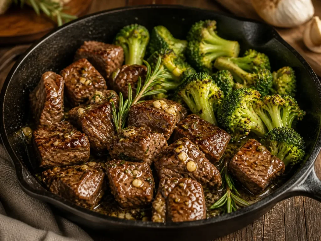 garlic butter steak bites keto dinner

