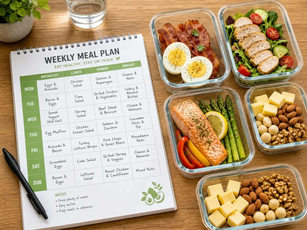 7 day keto meal plan weekly planner keto meals