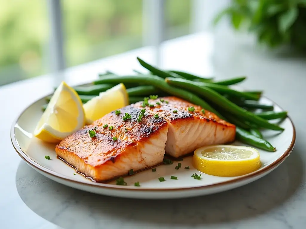 pan seared salmon low carb diabetic dinner