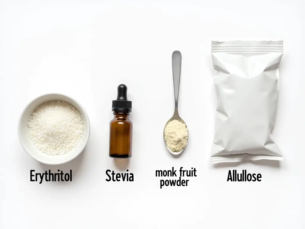 sugar free sweeteners erythritol stevia monk fruit allulose