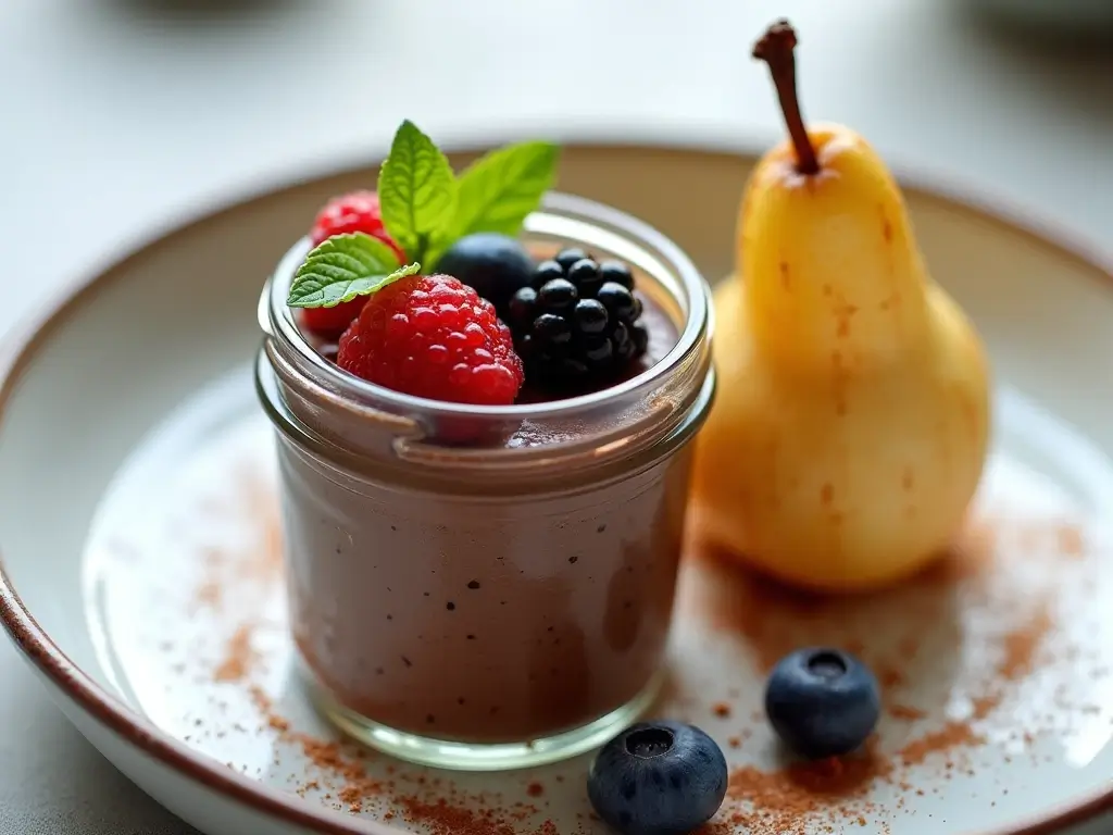 Dark chocolate avocado mousse low glycemic dessert