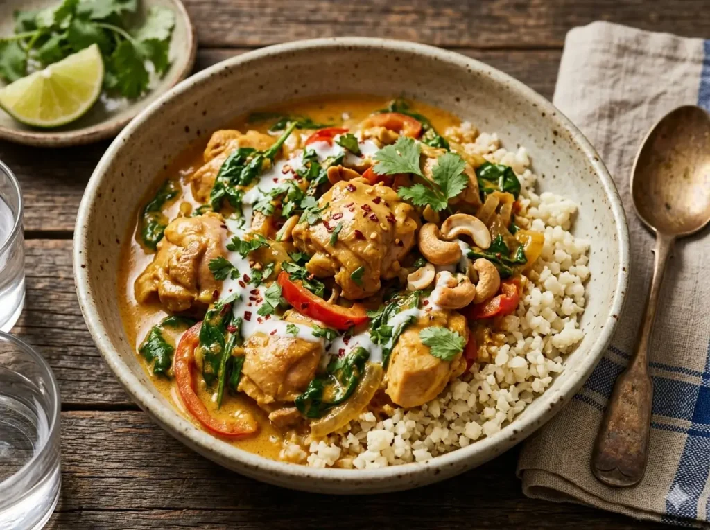 coconut curry chicken low carb dinner