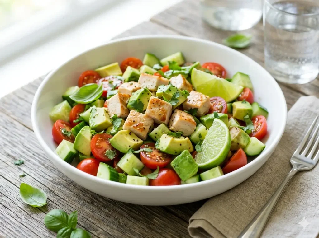 chicken avocado bowl low carb dinner