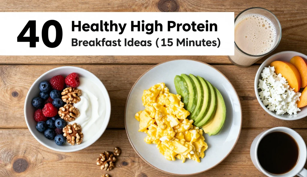 healthy high protein breakfast yogurt eggs smoothie cottage cheese